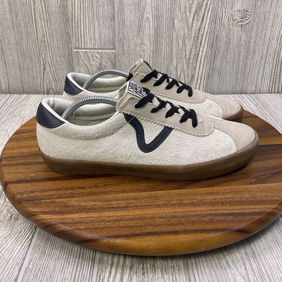 VANS Off The Wall Skater Shoe Pro Sport Low Sneaker Textured Leather Cream Black - Picture 6 of 11